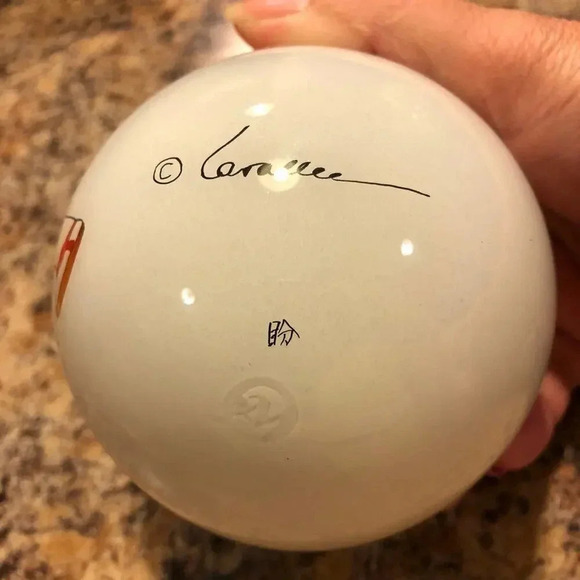 Vintage Christmas Glass ball Ornament Signed Loralle - Picture 3 of 5